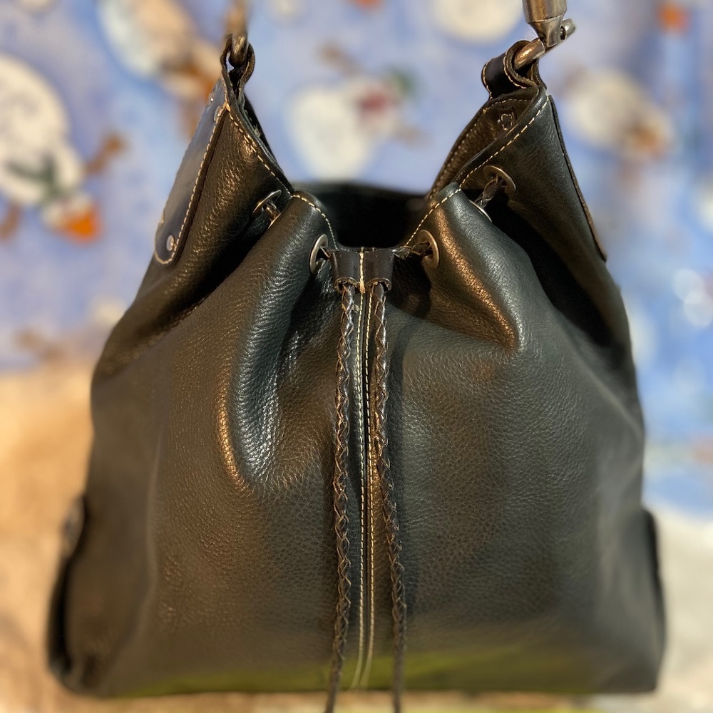 Fossil Black Sausalito Drawstring Shoulder Bag